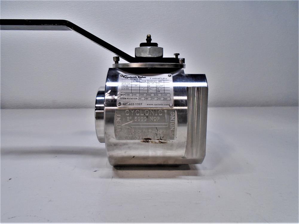 Cyclonic STDC Series 2" Threaded Side Entry Control Valve 316 Stainless 5000 MOP